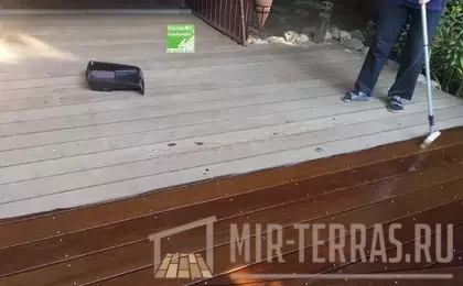 verwitterte_Cumaru_Terrasse_wird_geoelt