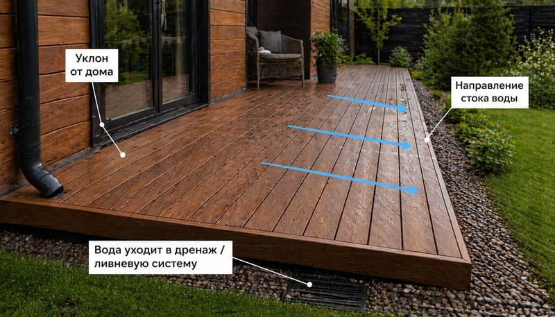 Куда должен уходить уклон