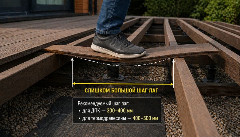 Неправильный шаг лаг