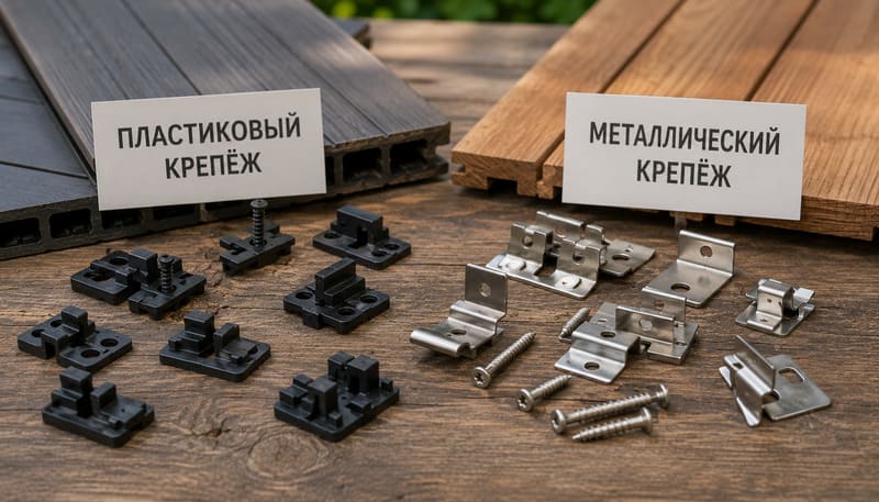 Пластиковый или металлический крепёж